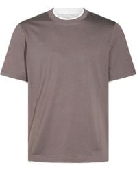 Brunello Cucinelli - T-Shirts And Polos Marrone-Uomo - Lyst