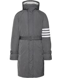 Thom Browne - Poly Twill 4-bar Hooded Down Parka With Belt - Lyst