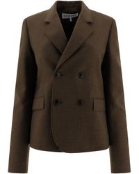 Loewe - Double-Breasted Wool Blazer Jackets And Coats - Lyst