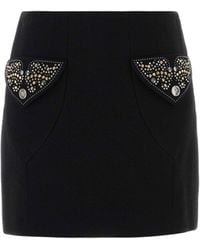 Versace - Virgin Wool Mini Skirt - Lyst