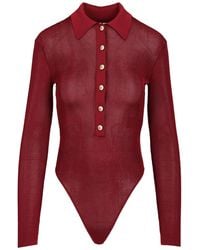 Self-Portrait - Viscose Knit Bodysuit - Lyst