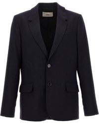 Ami Paris - Single-Breasted Wool Blazer Blu - Lyst