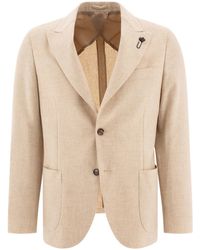 Lardini - Single-Breasted Wool Blend Blazer Jackets - Lyst