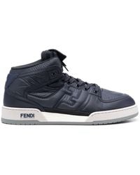 Fendi - Match High Tops: Textured Canvas/leather - Lyst