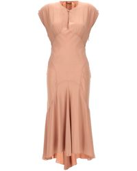 N°21 - Crepe Midi Dress Abiti Rosa - Lyst