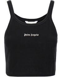 Palm Angels - Classic Logo Top Bianco/Nero - Lyst