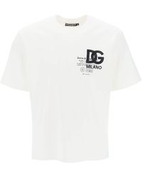 Dolce & Gabbana - T Shirt With Embroidery And Prints - Lyst