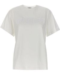 Mugler - Rubberized Logo T Shirt Bianco - Lyst