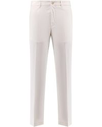 BOSS - Cotton And Silk Trousers - Lyst