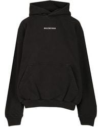 Balenciaga - Logoed Cotton Sweatshirt - Lyst