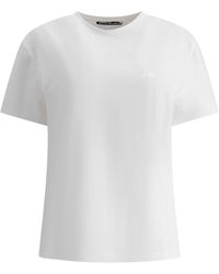Acne Studios - Face Logo T-Shirt T-Shirts Bianco-Donna - Lyst