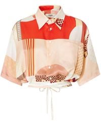 Fendi - Patchwork Silk Shirt-Donna - Lyst