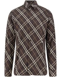 Burberry - Checked Buttoned Shirt - Lyst