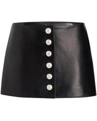 KHAITE - Jaxon Leather Mini Skirt - Lyst