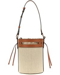 Tod's - Leather Canvas Bucket Bag Shoulder Bags - Lyst