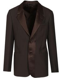 Fendi - Wool Crepe Blazer Giacche Marrone-Uomo - Lyst