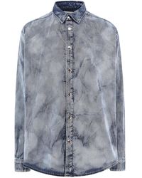 Laneus - Denim Shirt With Washed-Out Effect - Lyst