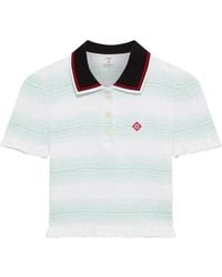 CASABLANCA - Striped Top With Ruffled Details - Lyst