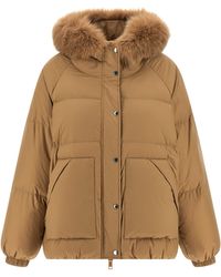 Army by Yves Salomon - Fur Insert Down Jacket Puffer Jackets Beige - Lyst