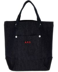 A.P.C. - Valentine'S Day Capsule Thais Mini Shopping Bag Tote Blu - Lyst