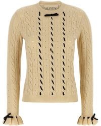 Valentino Garavani - Wool Sweater Sweaters And Cardigans White - Lyst