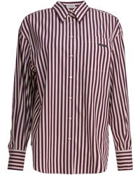 Brunello Cucinelli - Cotton Poplin Shirt With Shiny Tab Shirts-Donna - Lyst