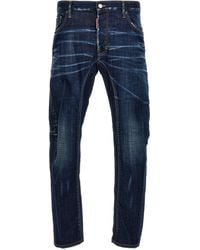 DSquared² - Jeans dritto con stampa vernice - Lyst