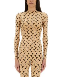 Marine Serre - "Moon" Turtleneck T-Shirt-Donna - Lyst