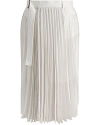 Sacai - Pleated Skirt - Lyst