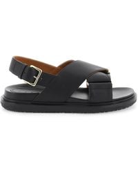 Marni - Fussbett Leather Sandal - Lyst