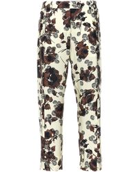 Alberto Biani - Floral Print Trousers Pants - Lyst