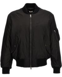Burberry - 'graves' Padded Bomber Jacket With Back Emblem Embroidery - Lyst