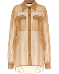 Alberta Ferretti - Shirt With Pointed Collar And Patch Pockets - Lyst