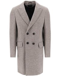 Zegna - Wool Cashmere Double Breasted Coat - Lyst