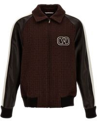 Valentino Garavani - Bomber Jacket With Logo Embroidery Casual Jackets, Parka - Lyst