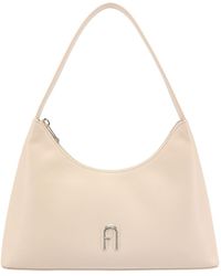Furla - Leather Shoulder Bag With Metal Arco Logo - Lyst
