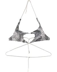 Mugler - Rhinestone Bikini Bra Beachwear - Lyst