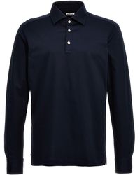 Kiton - Long Sleeve Shirt Polo Blu - Lyst