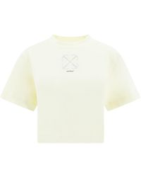 Off-White c/o Virgil Abloh - T-shirt cropped con motivo Arrow - Lyst