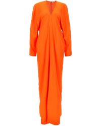 Ferragamo - Kimono Long Sleeve Dress Abiti Arancione - Lyst
