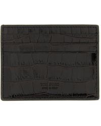 Tom Ford - Crocodile Leather Card Holder Portafogli Marrone-Uomo - Lyst