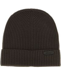 Brioni - Ribbed Wool Beanie Cappelli Marrone-Uomo - Lyst