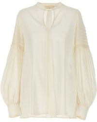 Chloé - Pussy Bow Blouse Camicie Bianco - Lyst