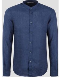 Brian Dales - Mandarin Collar Linen Shirt - Lyst