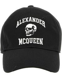 Alexander McQueen - Logo Embroidery Cap Cappelli Bianco/Nero - Lyst