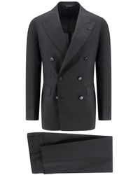 Tagliatore - Virgin Wool Blend Suit With Peak Lapel - Lyst