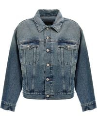 MM6 by Maison Martin Margiela - Cut-Out Denim Jacket With Unique Sleeve Details - Lyst