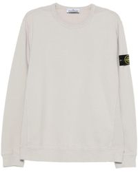 Stone Island - Logo Cotton Crewneck Sweatshirt - Lyst