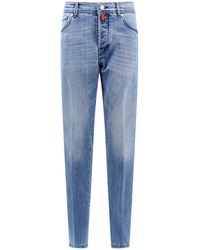 Kiton - Jeans in cotone stretch con patch logo posteriore - Lyst