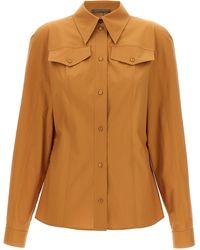 Alberta Ferretti - Cotton Shirt Camicie Marrone - Lyst
